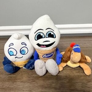 Culvers Scoopie and‎ Sundae Plush Restaurant Mascot Stuffed Toys 3pc Set